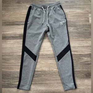 Men's Gray Jogger Sweatpants with Black Panels